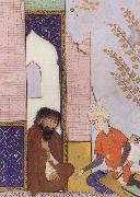 unknow artist Sultan Muhmud of Ghazni depicted as a young Safavid prince visiting a hermit Spain oil painting artist